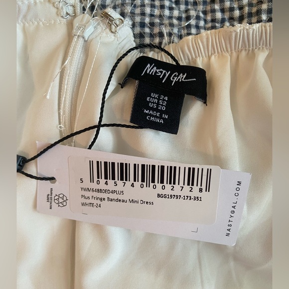 NWT Nasty Gal Fringe Strapless Mini Dress - Picture 9 of 10
